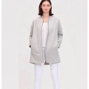 Eileen Fisher Cotton Terry Sweatshirt Full Zip Flight Jacket - M